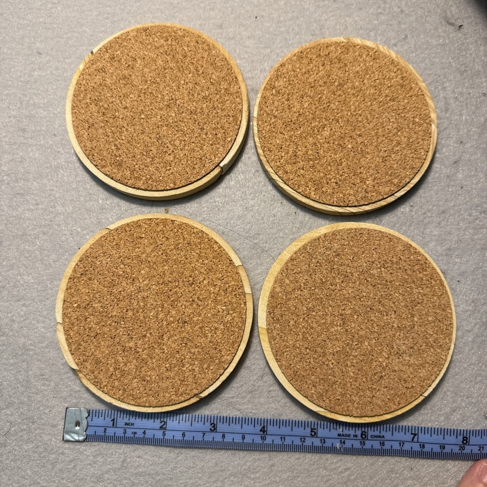 GREEN BAY PACKERS NFL DRINK COASTERS FOOTBALL 3.5" 0.2" SET 4 HEAT RESISTANT BAR - Picture 2 of 2